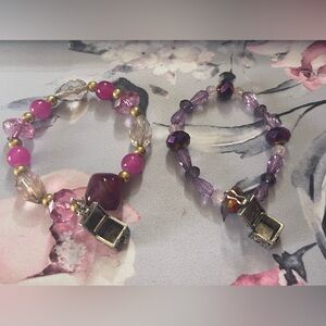 Elegant Purple Prayer Box Beaded Bracelets